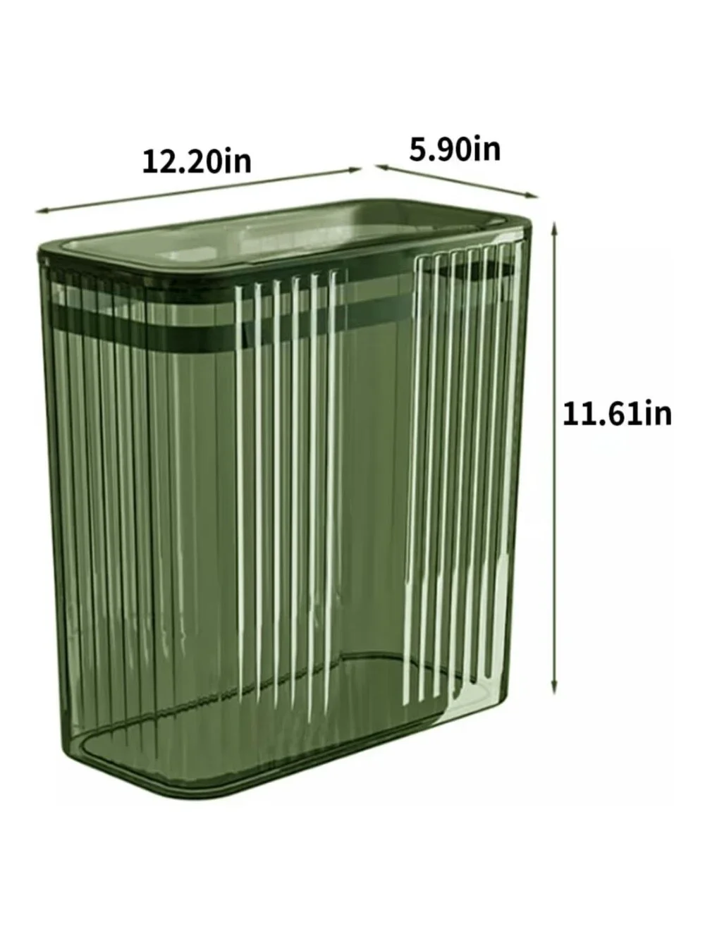NWT 3.5 Gallon Green Transparent Slim Trash Can With Flip Top Lid